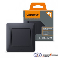 Videx Binera вимикач 1кл. чорний