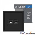 Розетка комп'ютерна подвійна Ardero ER152PC-B Soft чорна