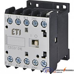 Контактор мініатюрний  CEC 09.10-24V DC (9A; 4kW; AC3) ETI
