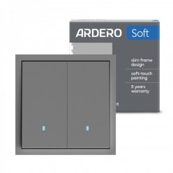Вимикач 2-клавішний Ardero EV112L-G Soft 10А з підсвіткою сірий