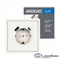 Розетка з додатковими виходами USB/Type-C Ardero ER123USB-W Soft 18W/20W із заземленням біла
