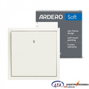 Вимикач 1-клавішний Ardero EV111L-W Soft 10А з підсвіткою білий