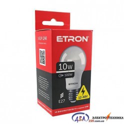 Лампа светодиодная ETRON  Light Power A60 10W 12-48V 4200K E27 1-ELP-1248