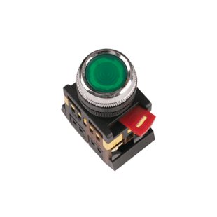Кнопка ABLFS-22 зеленая d22мм неон/240В 1з+1р IEK
