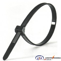 Хомут кабельний Хс пластиковий колір - чорний розмір  3mm x 150mm   (упаковка 100 шт.)