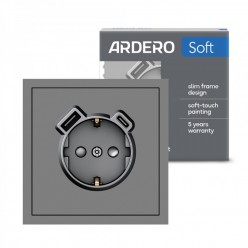 Розетка з додатковими виходами USB/Type-C Ardero ER123USB-G Soft 18W/20W із заземленням сіра