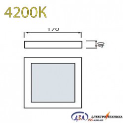 Світильник LED ARINA-12 12Вт 4200К квадр. накладний 180*180