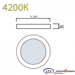 Светильник  LED-SR-120-6 6Вт 4200К круг накладной 120мм