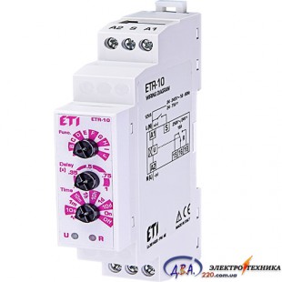 Багатофункціональне реле часу ETR-10  24-240V AC/24-75V DC (1x16A_AC1)