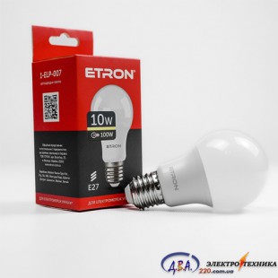 Лампа светодиодная ETRON  Light Power A60 10W 3000K E27 1-ELP-007