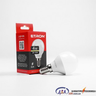 Лампа світлодіодна ETRON  Light Power G45 4W 3000K E14 куля 1-ELP-051