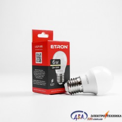 Лампа світлодіодна ETRON  Light Power G45 6W 3000K E27 куля 1-ELP-045 