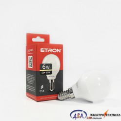 Лампа світлодіодна ETRON  Light Power G45 6W 4200K E14 куля 1-ELP-048 