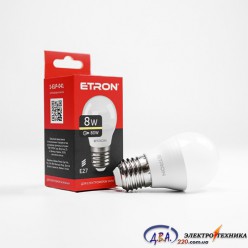 Лампа світлодіодна ETRON  Light Power G45 8W 3000K E27 куля 1-ELP-041 