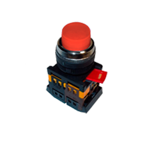 Кнопка ABLFP-22 красная d22мм неон/240В 1з+1р IEK