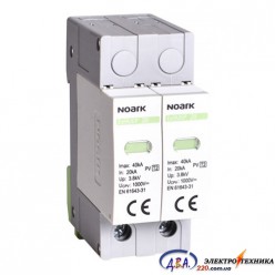 DC ПЗІП Ex9UEP, Клас ІІ, In=20kA, 600V DC, 2 модулі, для не заземлених PV систем