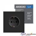 ARDERO ER121-B розетка із заземленням, механізм чорний 16А Soft