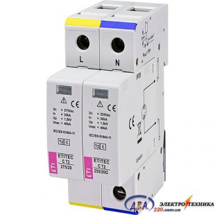 Обмежувач перенапруги ETITEC C T2 275/20 (1+1) 2p ETI