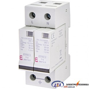Обмежувач перенапруги ETITEC V T12 280/12,5 (2+0) ETI