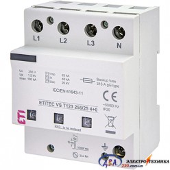 Обмежувач перенапруги ETITEC VS T123 255/25 (4+0) ETI