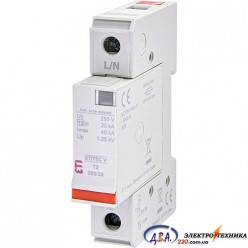 Обмежувач перенапруги ETITEC V T2 255/20 (1+0) ETI