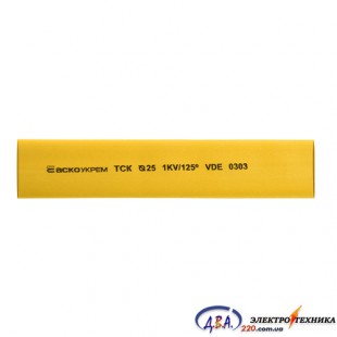 Термоусаджувальна трубка з клейовим шаром d 25,4мм жовта шт.(1м)