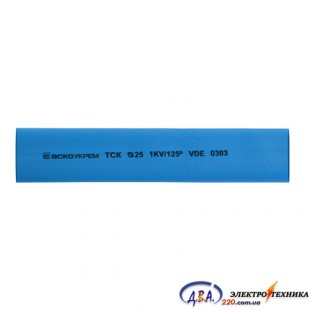 Термоусаджувальна трубка з клейовим шаром d 25,4мм синя шт.(1м)